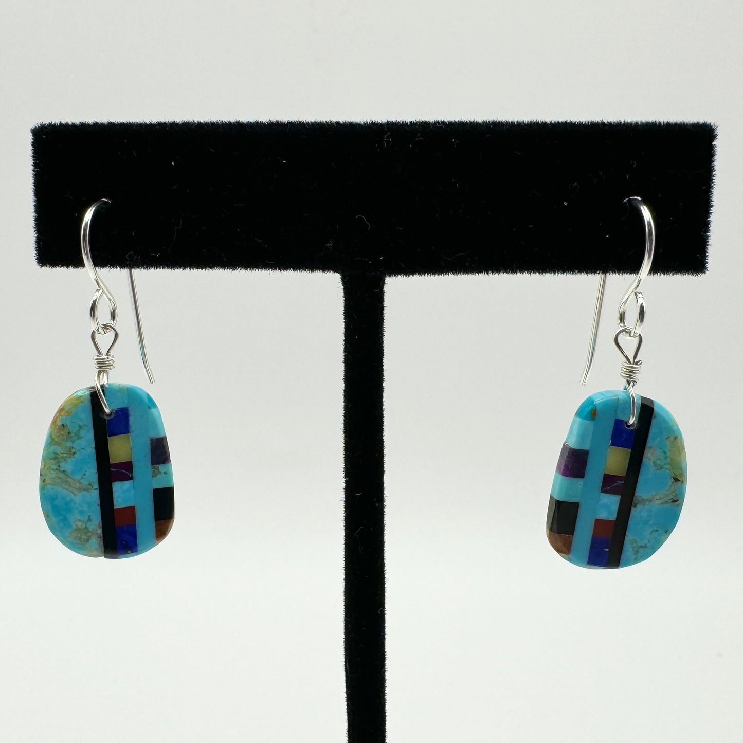 Santo Domingo Pueblo Multi Stone Turquoise Earrings Native American Jewelry New