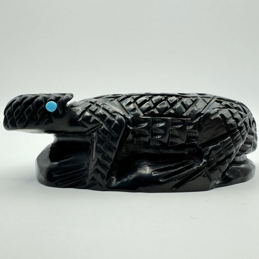 Zuni Jet Horny Toad Horned Lizard Fetish Native American Art By Jensen Charlie