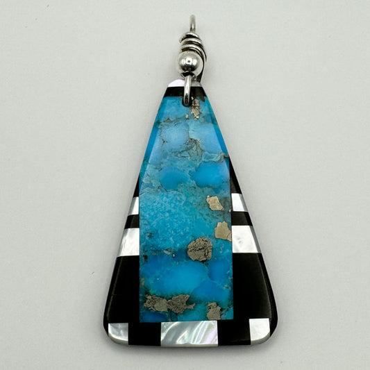 Santo Domingo Pueblo Multi Stone Turquoise Pendant Native American Jewelry New