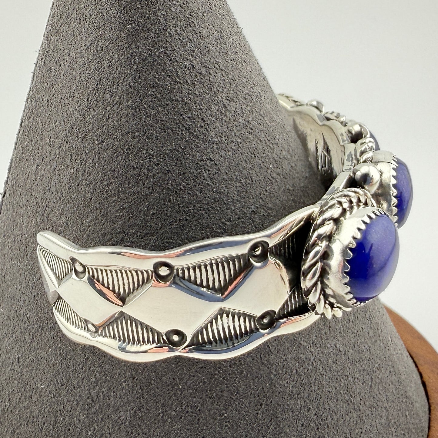 Navajo Sterling Silver Lapis Lazuli Cuff Bracelet Native American Jewelry