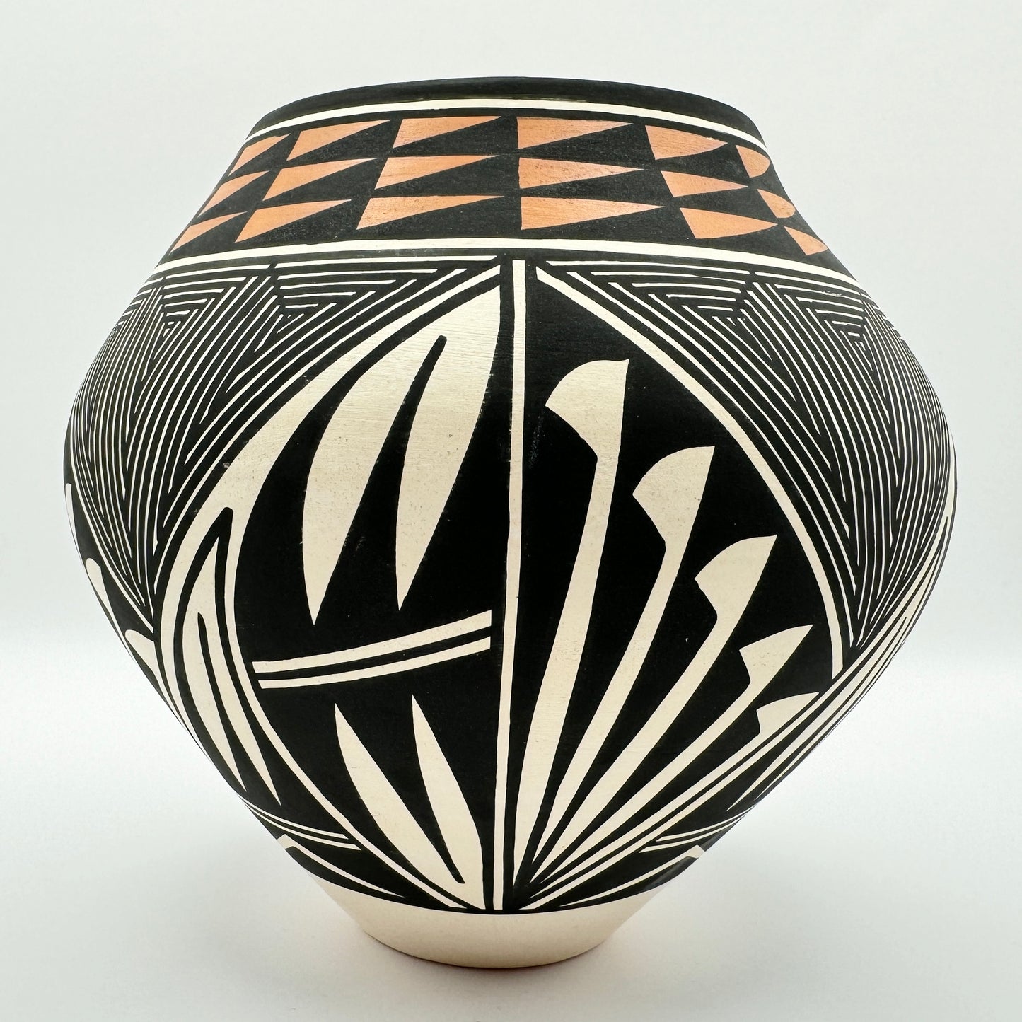 Acoma Pueblo Handmade And Hand Painted Polychrome Jar Pottery Native American