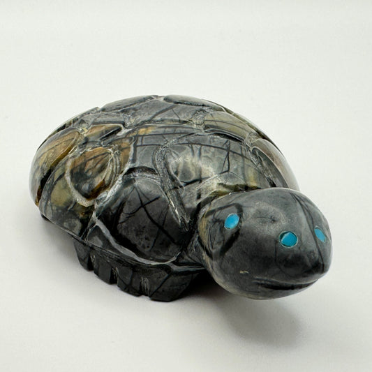 Zuni Pueblo Picasso Marble Turtle Fetish Native American Art