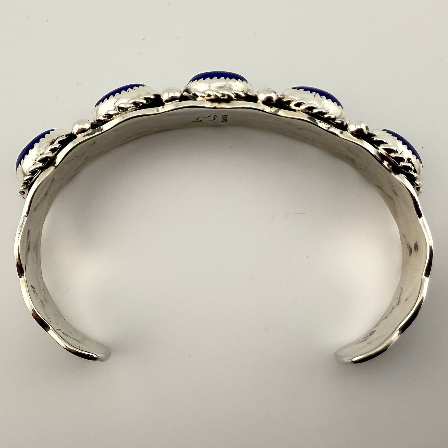 Navajo Sterling Silver Lapis Lazuli Cuff Bracelet Native American Jewelry